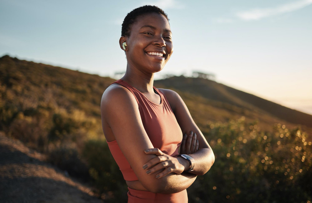 young black women outside in the sun being healthy